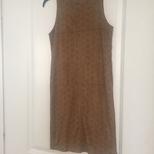 Sueded eyelet dress